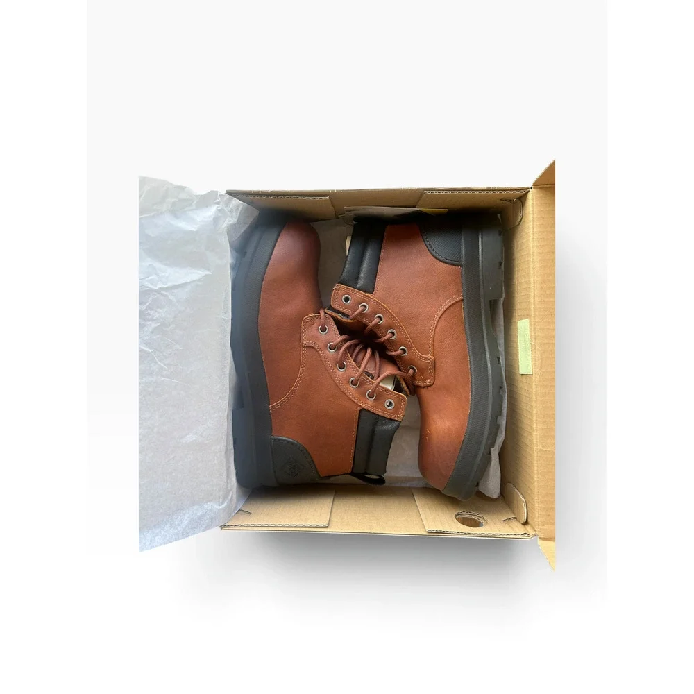 Muck Boot Co Chore Farm Leather Boots Men’s 9.5 Wide 6” Lace Up Waterproof NIB